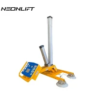 How do I install a glass vacuum lifter on a lifting device?